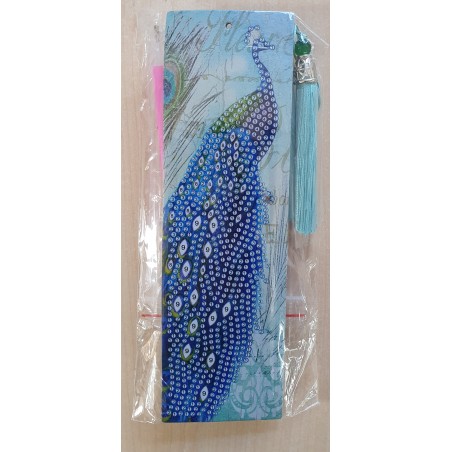 3D Diamant Pixel Lesezeichen Pfau