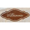 Metall Schild rost Willkommen
