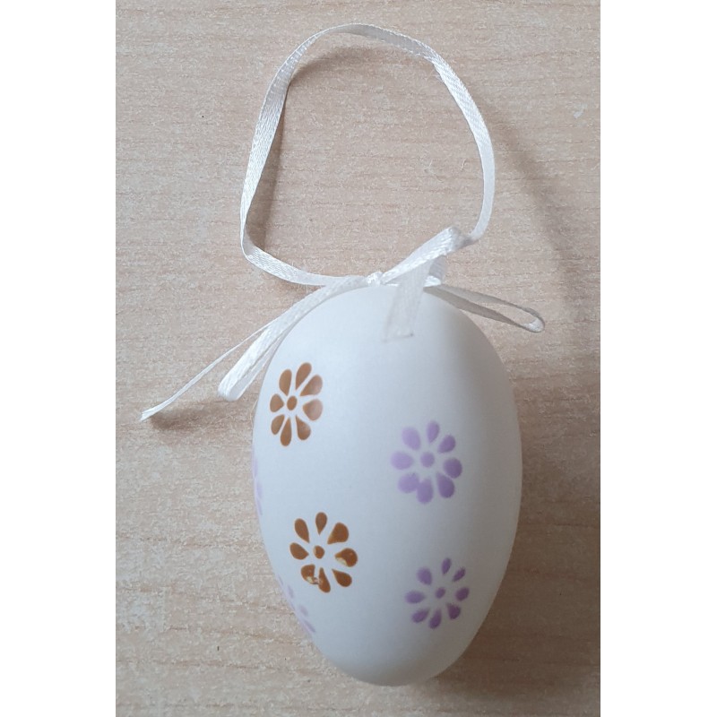 Plastik Ei weiss/Blumen