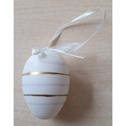 Plastik Ei weiss/Streifen