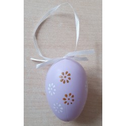 Plastik Ei lila/Blumen