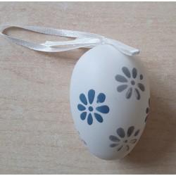 Plastik Ei weiss/Blumen