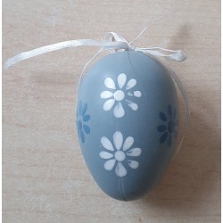 Plastik Ei hellblau/Blumen