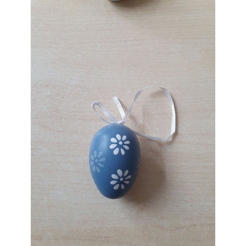Plastik Ei blau/Blumen