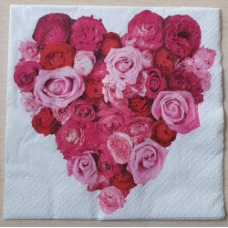 Serviette Rosen Herz
