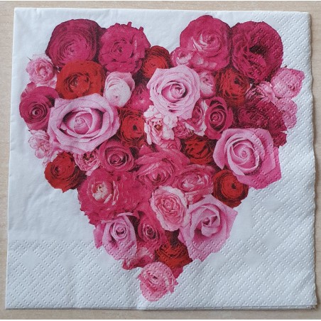 Serviette Rosen Herz