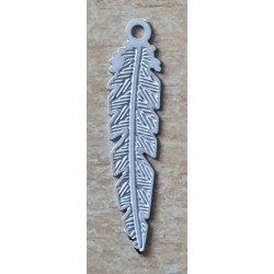 Metall Anhänger Feder weiss