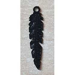 Metall Anhänger Feder schwarz